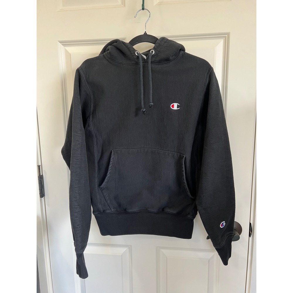 Champion Reverse Weave Vintage Black Hoodie Sweatshirt Size‎ Small